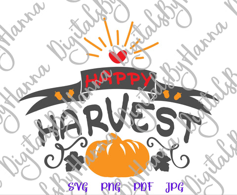 Happy Harvest Thanksgiving Print & Cut SVG Digitals by Hanna 