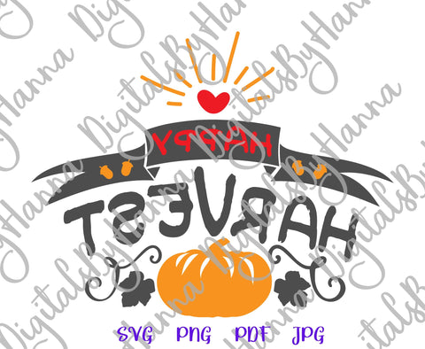 Happy Harvest Thanksgiving Print & Cut SVG Digitals by Hanna 