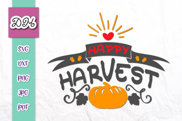 Happy Harvest Thanksgiving Print & Cut SVG Digitals by Hanna 