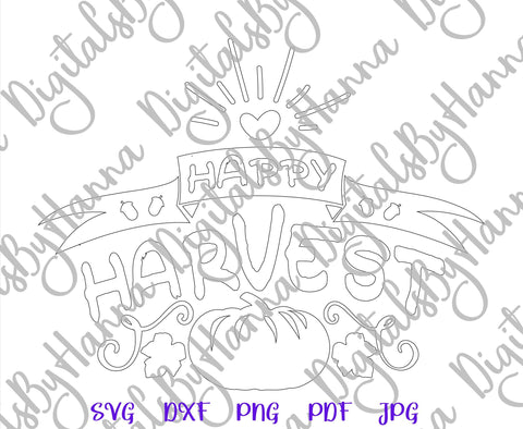 Happy Harvest Thanksgiving Print & Cut SVG Digitals by Hanna 