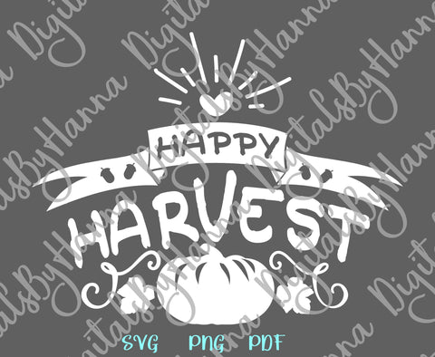 Happy Harvest Thanksgiving Print & Cut SVG Digitals by Hanna 