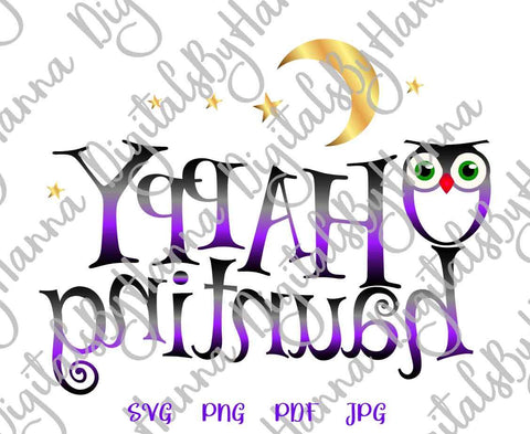 Happy Haunting Halloween Owl Print and Cut SVG Digitals by Hanna 