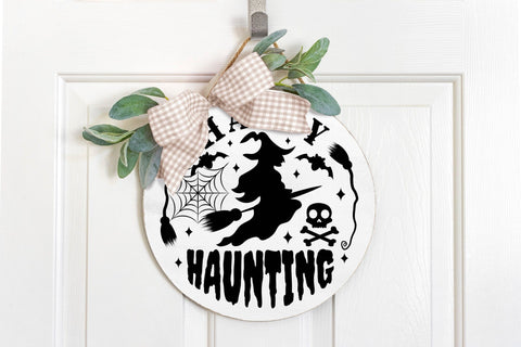Happy Haunting SVG, Halloween Round Sign SVG SVG CraftLabSVG 