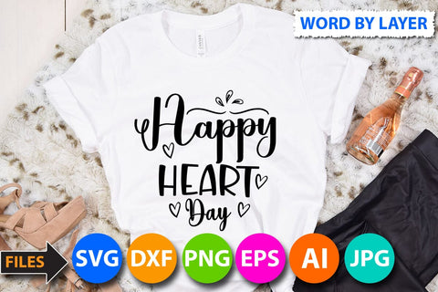 happy heart day SVG Cut File SVG BlackCatsMedia 