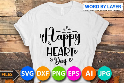 happy heart day SVG Cut File SVG BlackCatsMedia 