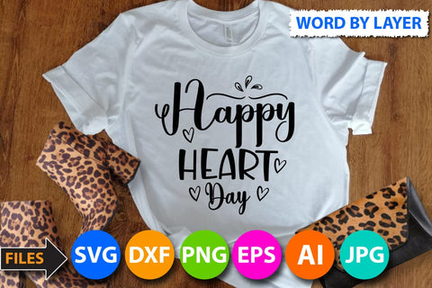 happy heart day SVG Cut File SVG BlackCatsMedia 