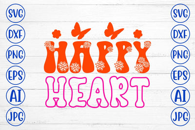 Happy Heart Retro SVG SVG Syaman 