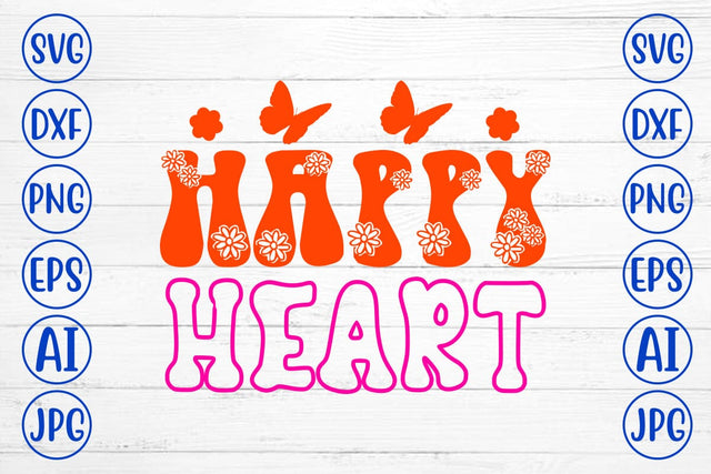 Happy Heart Retro SVG SVG Syaman 