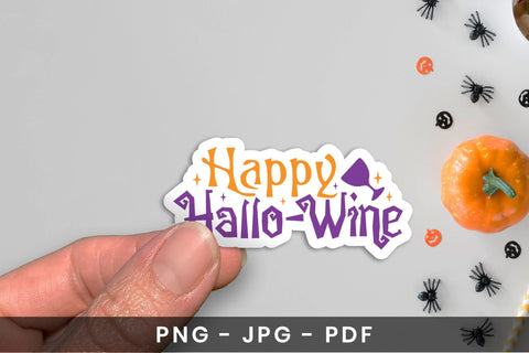 Happy Hello-Wine PNG Printable Sticker Sublimation CraftLabSVG 