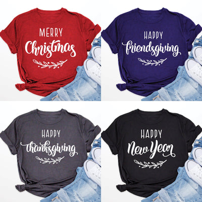 Happy Holiday Bundle Friendsgiving Thanksgiving Christmas New Year svg png dxf SVG Chameleon Cuttables 