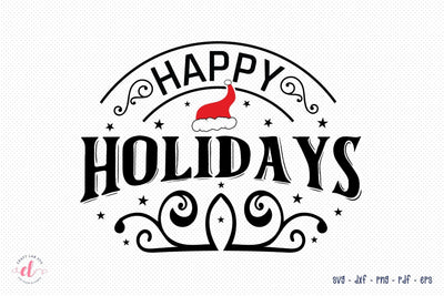 Happy Holidays Cut File, Christmas SVG SVG CraftLabSVG 