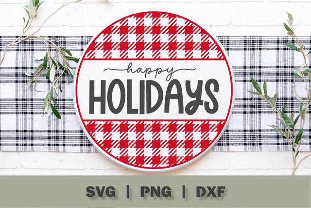 Happy Holidays Door Sign SVG SVG Ollive Studio 