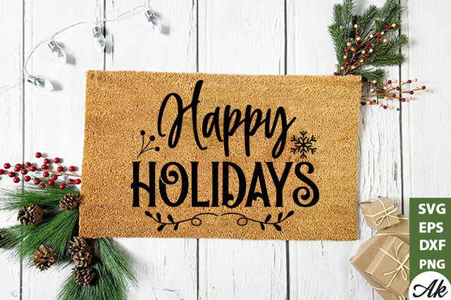 Happy holidays Doormat SVG SVG akazaddesign 