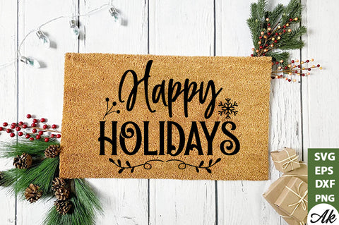 Happy holidays Doormat SVG SVG akazaddesign 