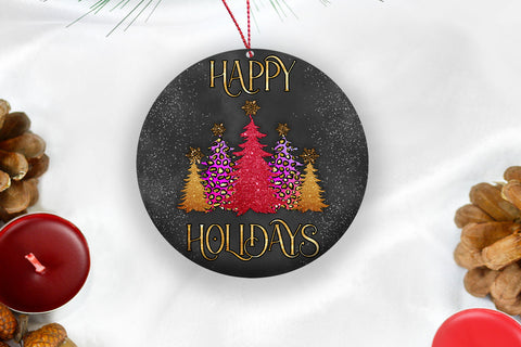 Happy Holidays Ornament Sublimation I Christmas Ornament Sublimation Happy Printables Club 