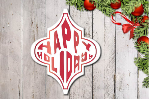 Happy Holidays Ornament Tile Svg File SVG Sintegra 