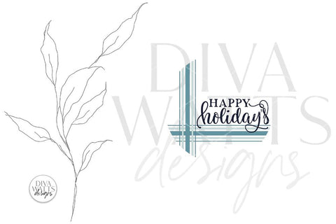 Happy Holidays Plaid SVG | Farmhouse Christmas Round Design SVG Diva Watts Designs 