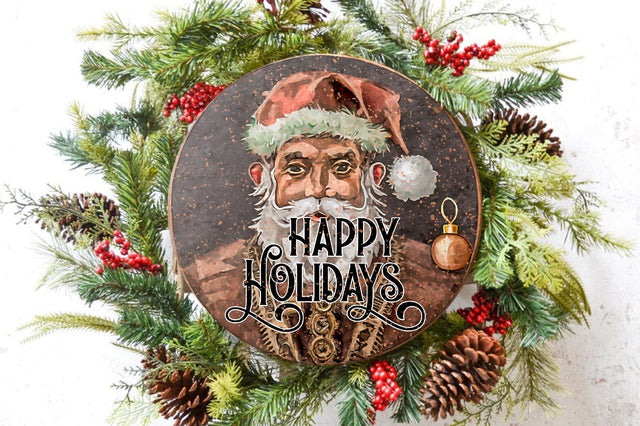 Happy Holidays Santa Round Sublimation Sublimation Jagonath Roy 