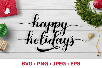 Happy Holidays SVG. Christmas sign. Winter holidays. SVG LaBelezoka 