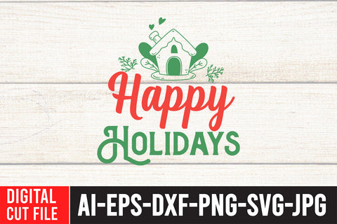 Happy Holidays SVG Cut File SVG BlackCatsMedia 