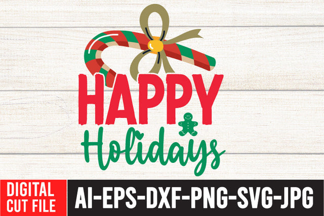 Happy Holidays SVG Cut File SVG BlackCatsMedia 
