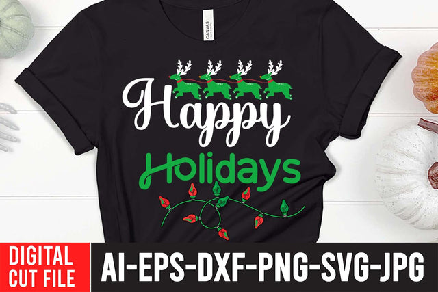 Happy Holidays SVG Cut File SVG BlackCatsMedia 