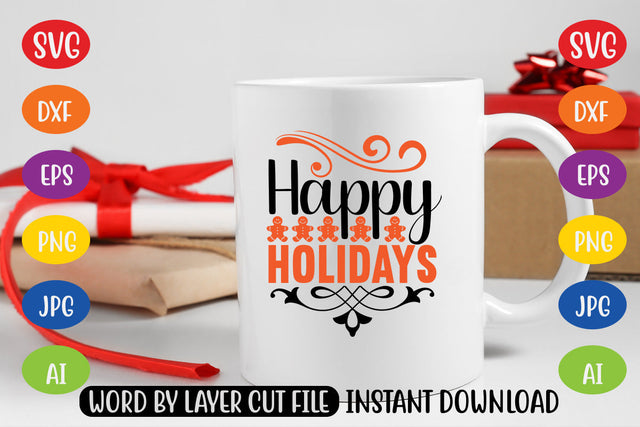 Happy Holidays SVG CUT FILE SVG MStudio 