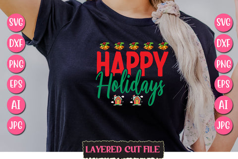 Happy Holidays SVG Cut File SVG Newmockups 