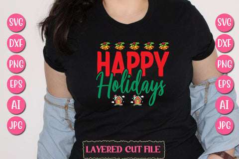 Happy Holidays SVG Cut File SVG Newmockups 