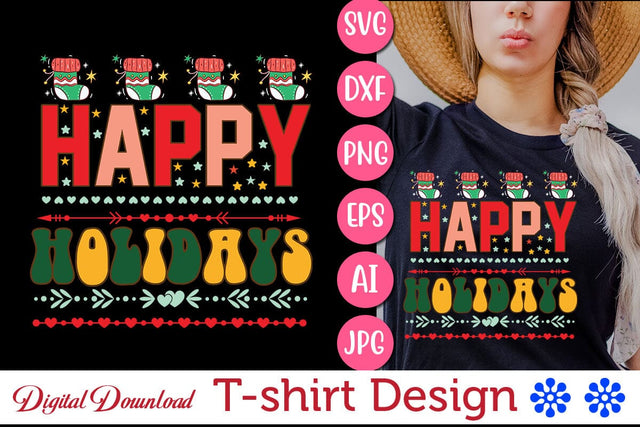 Happy Holidays SVG Cut File SVG Newmockups 