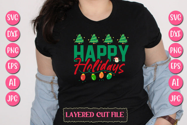 Happy Holidays SVG Cut File SVG Newmockups 