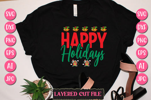 Happy Holidays SVG Cut File SVG Newmockups 