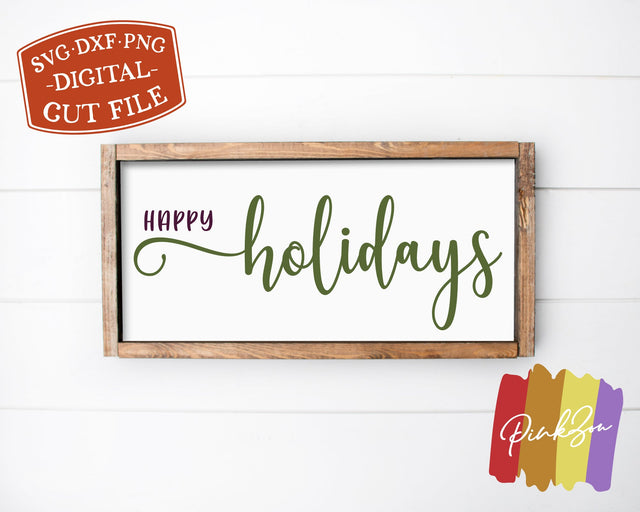 Happy Holidays SVG Files | Christmas Svg | Holidays Svg | Winter Svg | Commercial Use | Cricut | Silhouette | Digital Cut Files (1096798817) SVG PinkZou 