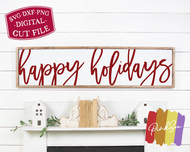 Happy Holidays SVG Files | Christmas Svg | Winter Svg | Farmhouse Svg | Commercial Use | Cricut | Silhouette | Digital Cut Files (1089761216) SVG PinkZou 