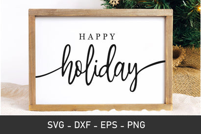 Happy Holidays SVG Files, Sign Svg, Farmhouse Svg SVG Chamsae Studio 