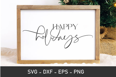 Happy Holidays - SVG - PNG - DFX - Cricut - Silhouette Cut Files SVG Chamsae Studio 