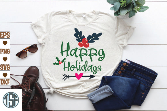 Happy Holidays SVG thesvgfactory 