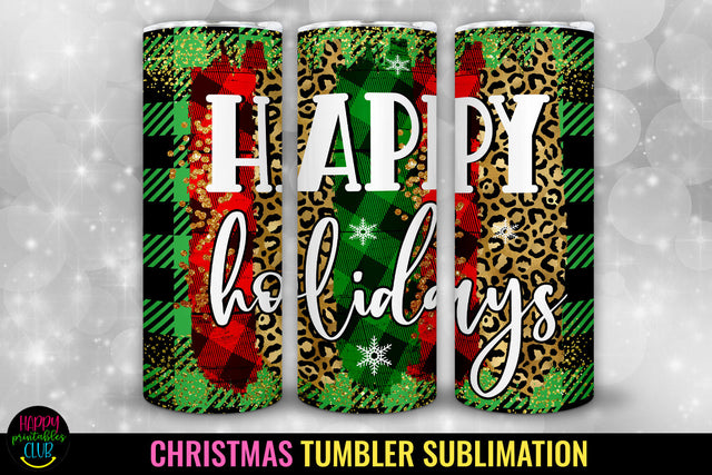 Happy Holidays Tumbler Sublimation I 20 Oz Tumbler Christmas Sublimation Happy Printables Club 