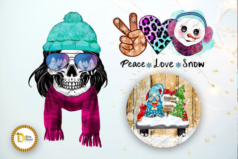 Happy Holidays & Winter Sublimation Designs Bundle Sublimation Dina.store4art 