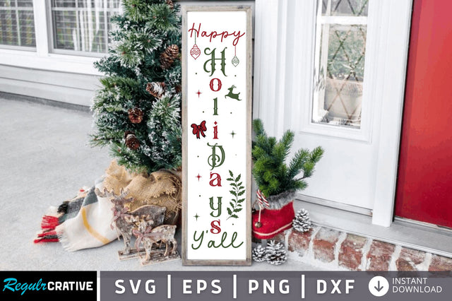 Happy Holidays Yall SVG Design SVG Regulrcrative 