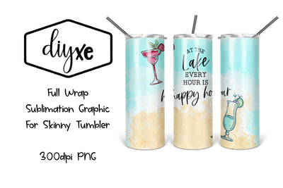 Happy Hour | 20oz Tumbler | Lake Sublimation Tumbler Sublimation DIYxe Designs 