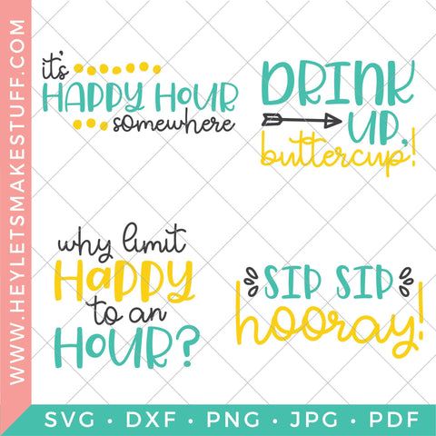 Happy Hour Bundle SVG Hey Let's Make Stuff 