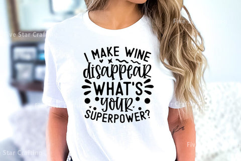 Happy hour SVG Design, I make wine disappear SVG FiveStarCrafting 
