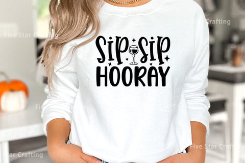 Happy hour SVG Design, Sip sip hooray SVG FiveStarCrafting 