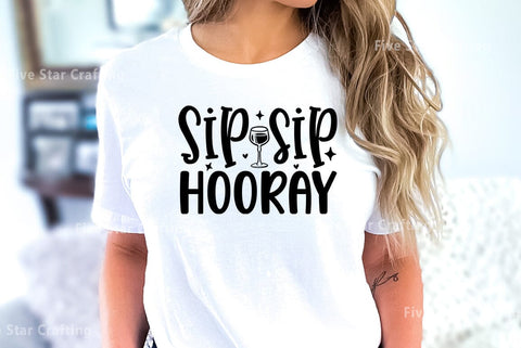 Happy hour SVG Design, Sip sip hooray SVG FiveStarCrafting 