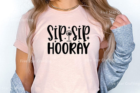 Happy hour SVG Design, Sip sip hooray SVG FiveStarCrafting 