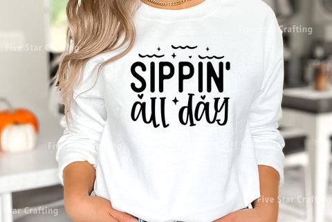 Happy hour SVG Design, Sippin all day SVG FiveStarCrafting 