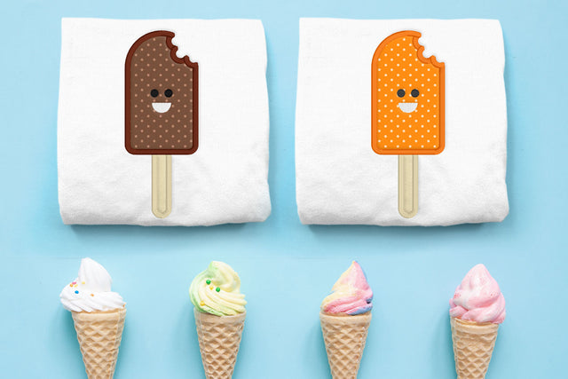 Happy Ice Cream Bar Popsicle Applique Embroidery Embroidery/Applique DESIGNS Designed by Geeks 
