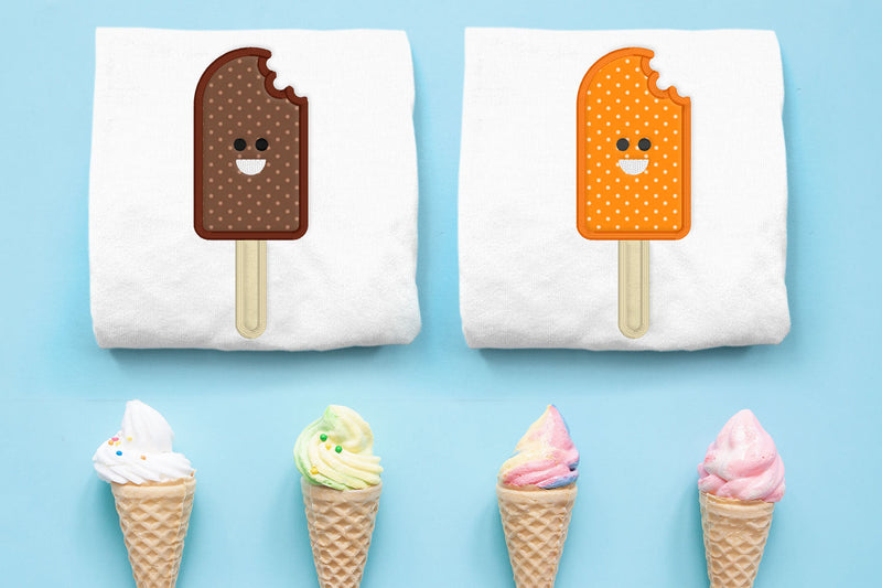 Happy Ice Cream Bar Popsicle Applique Embroidery Embroidery/Applique DESIGNS Designed by Geeks 