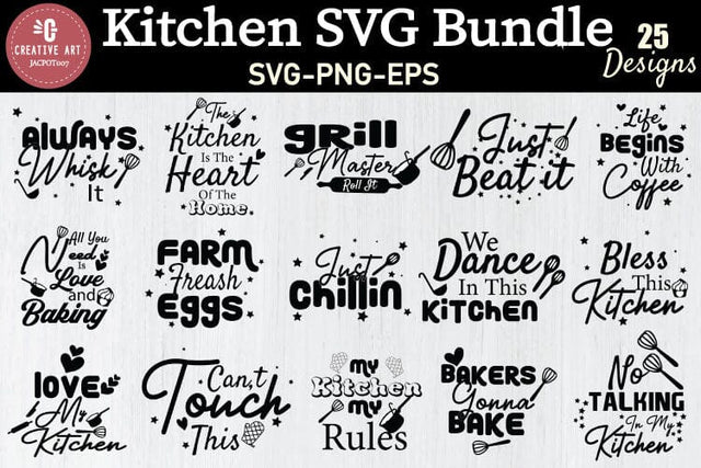 Happy Kitchen Bundle svg - Svg Cut File SVG jacpot007 
